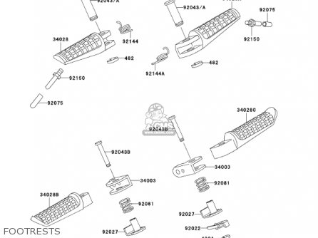 FOOTRESTS - EX250F16 NINJA 250R 2002 USA CALIFORNIA