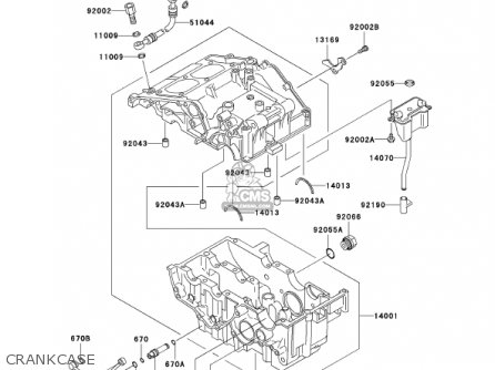 CRANKCASE - EX250F16 NINJA 250R 2002 USA CALIFORNIA