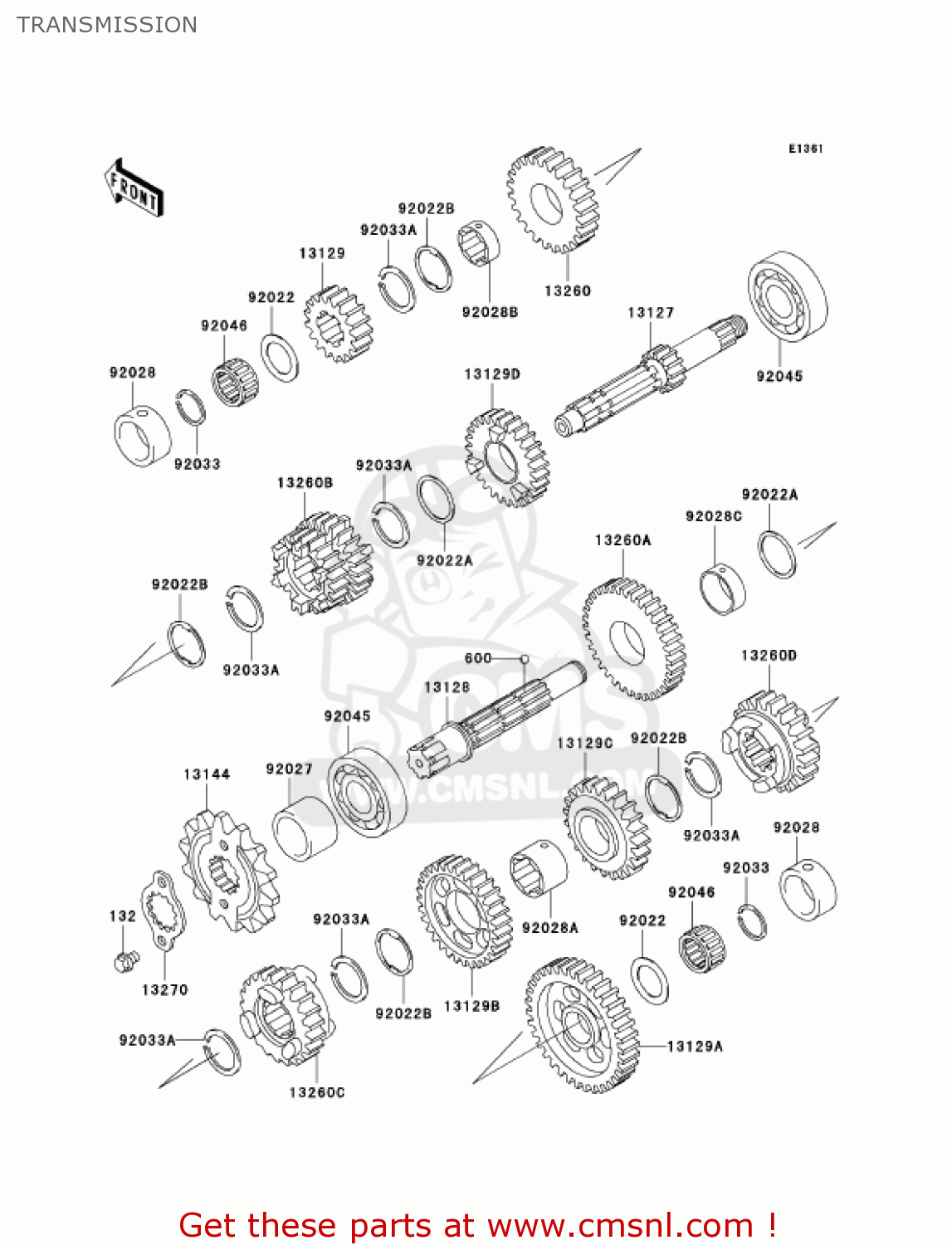 TRANSMISSION EX250F17 NINJA 250R 2003 USA CALIFORNIA