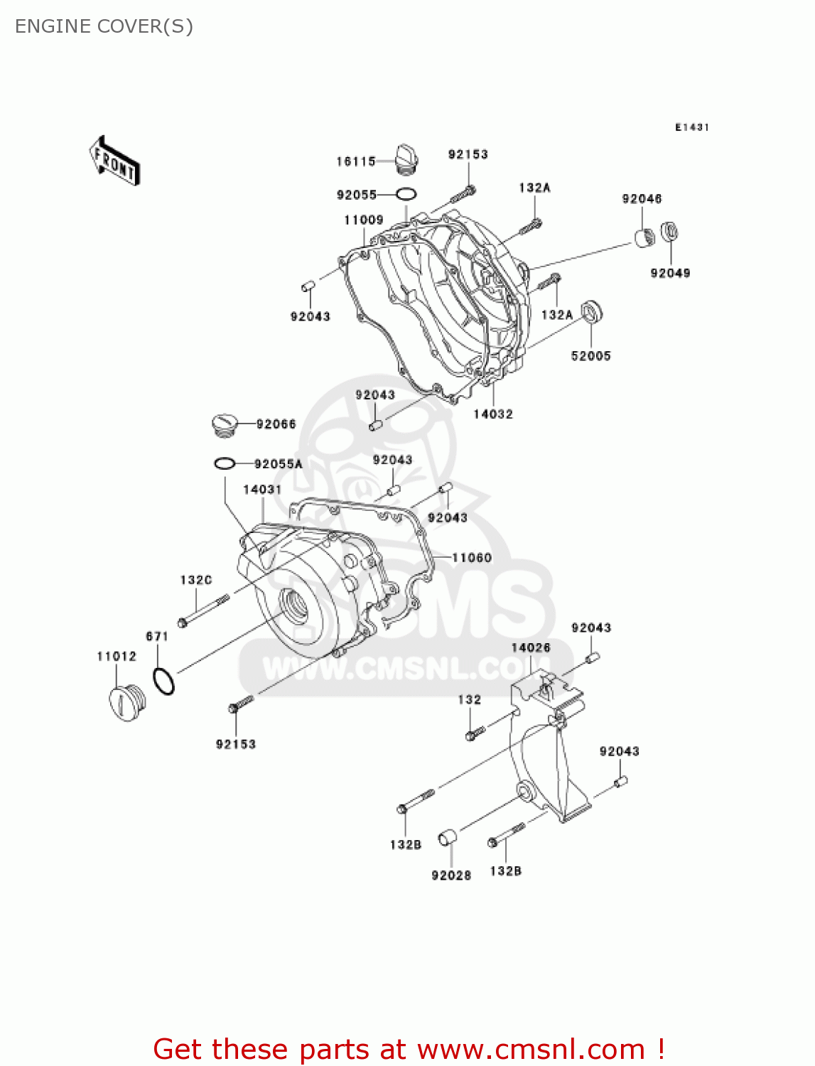 ENGINE COVER(S) EX250F17 NINJA 250R 2003 USA CALIFORNIA