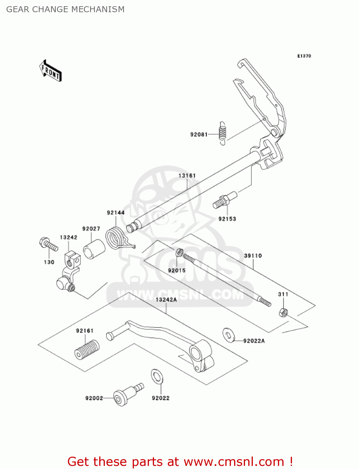 GEAR CHANGE MECHANISM EX250F17 NINJA 250R 2003 USA CALIFORNIA