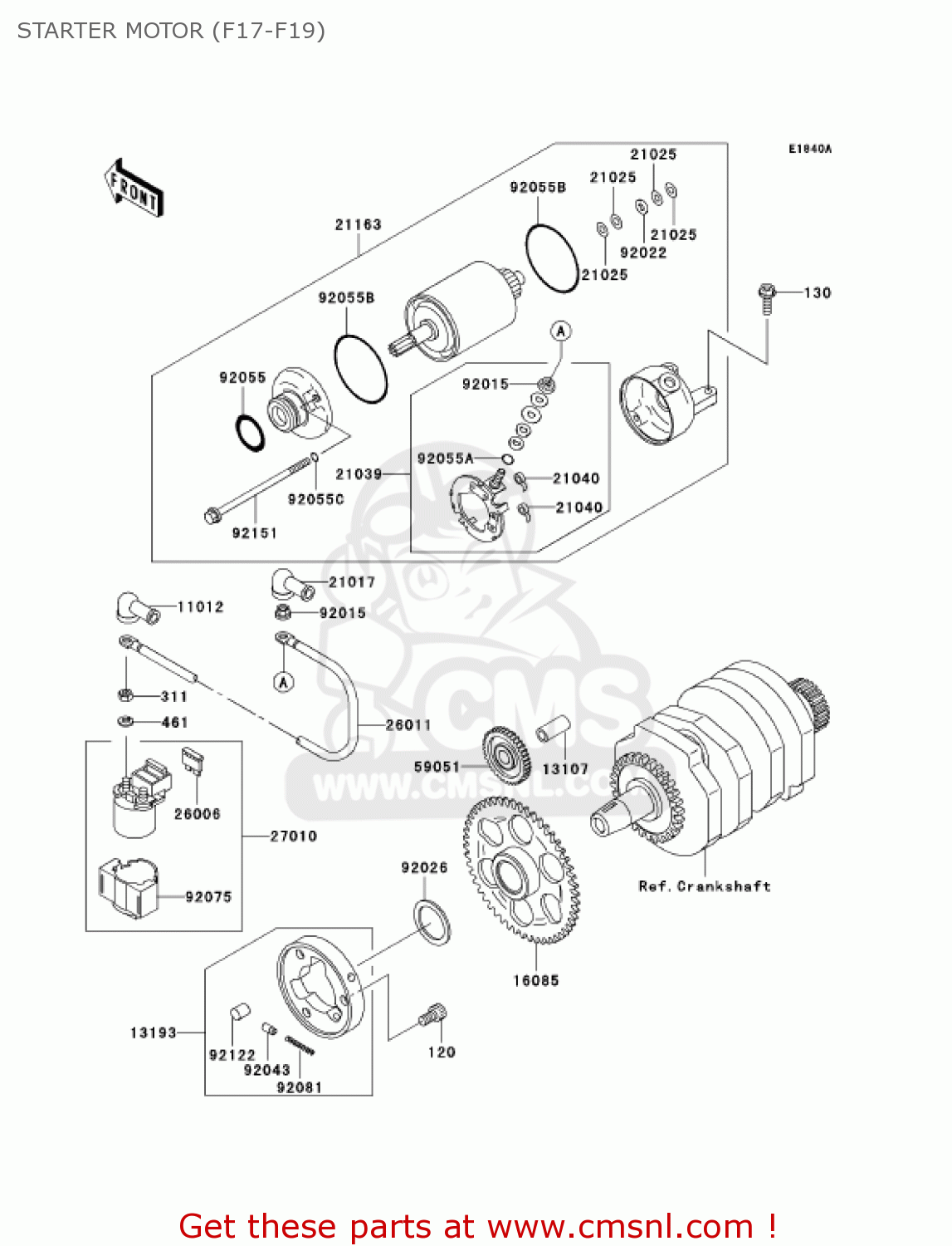 STARTER MOTOR (F17-F19) EX250F17 NINJA 250R 2003 USA CALIFORNIA
