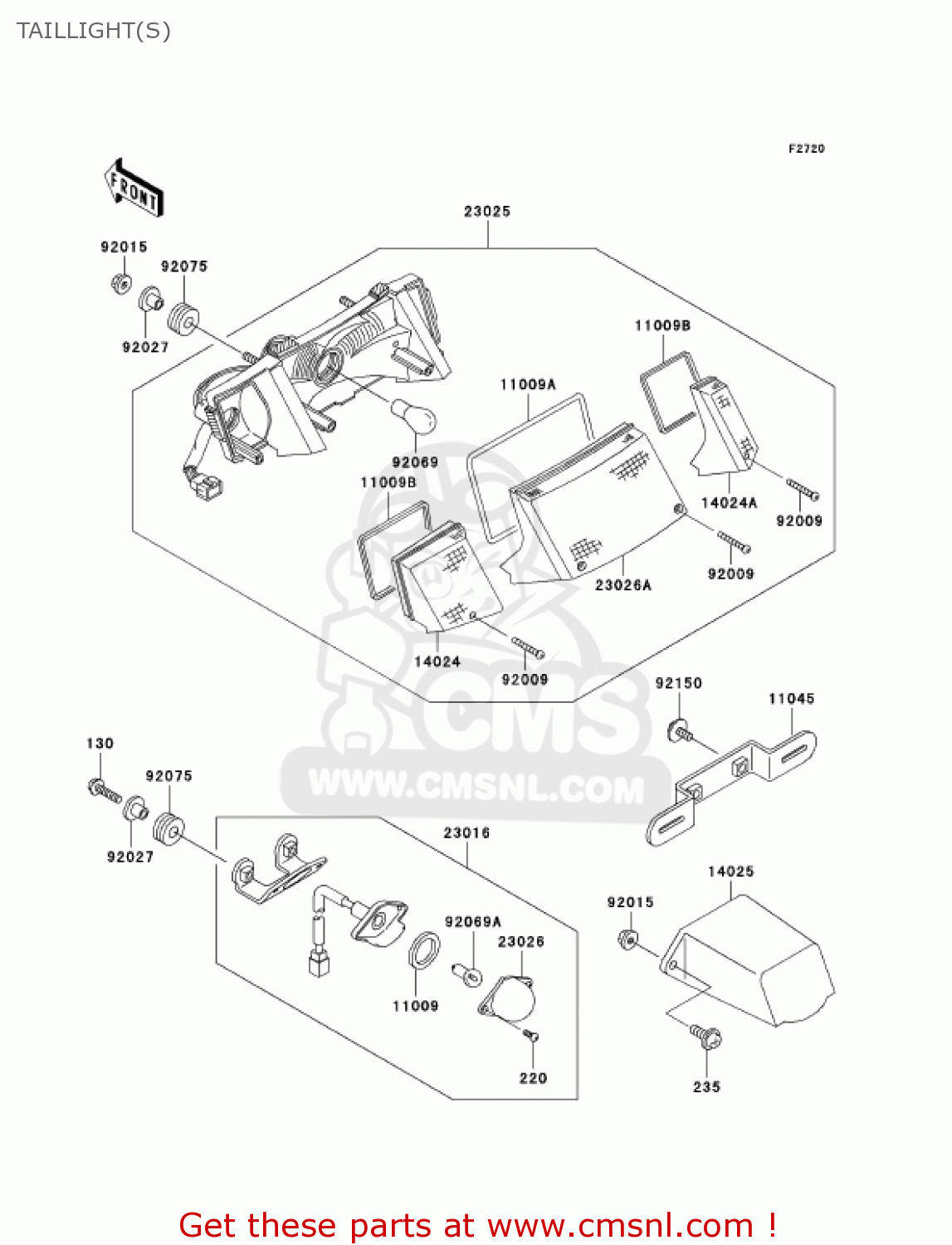 TAILLIGHT(S) EX250F17 NINJA 250R 2003 USA CALIFORNIA