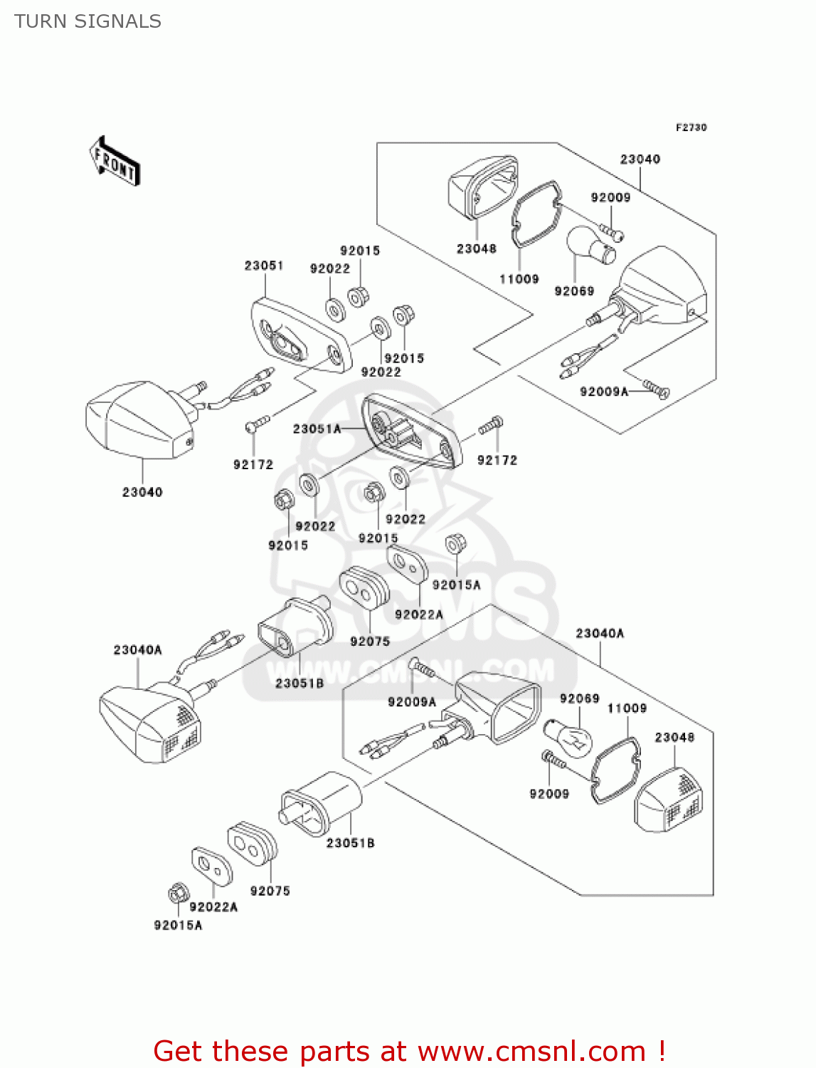 TURN SIGNALS EX250F17 NINJA 250R 2003 USA CALIFORNIA
