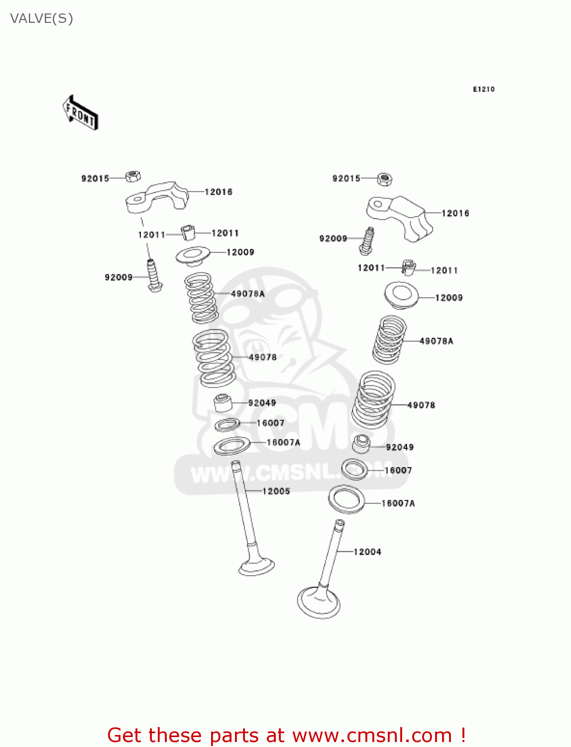 VALVE(S) EX250F17 NINJA 250R 2003 USA CALIFORNIA