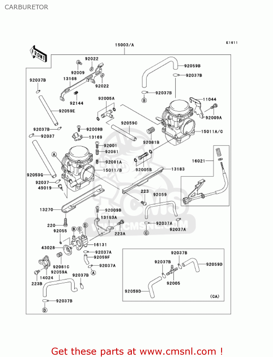 CARBURETOR EX250F17 NINJA 250R 2003 USA CALIFORNIA