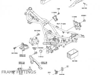 FRAME FITTINGS - EX250F17 NINJA 250R 2003 USA CALIFORNIA