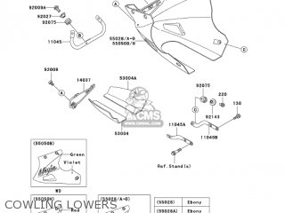 COWLING LOWERS - EX250F17 NINJA 250R 2003 USA CALIFORNIA