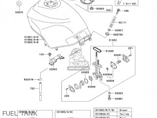 FUEL TANK - EX250F17 NINJA 250R 2003 USA CALIFORNIA