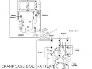 CRANKCASE BOLT PATTERN - EX250F17 NINJA 250R 2003 USA CALIFORNIA