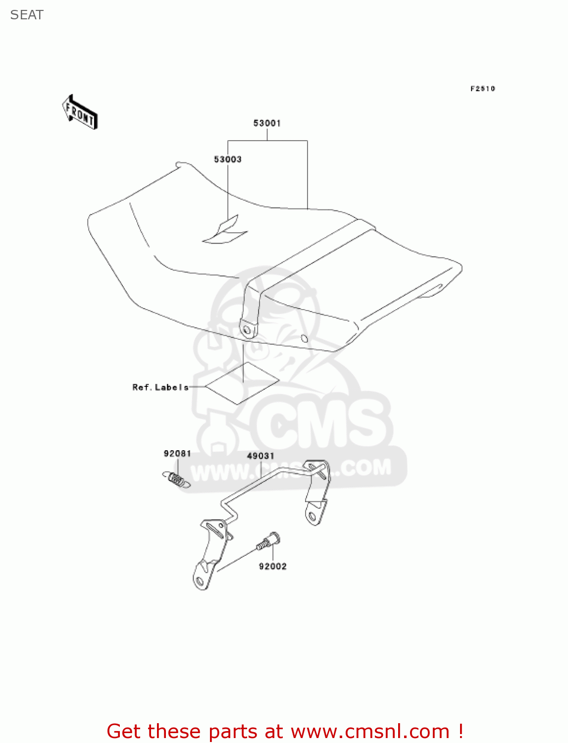 SEAT EX250F18 NINJA 250R 2004 USA CALIFORNIA