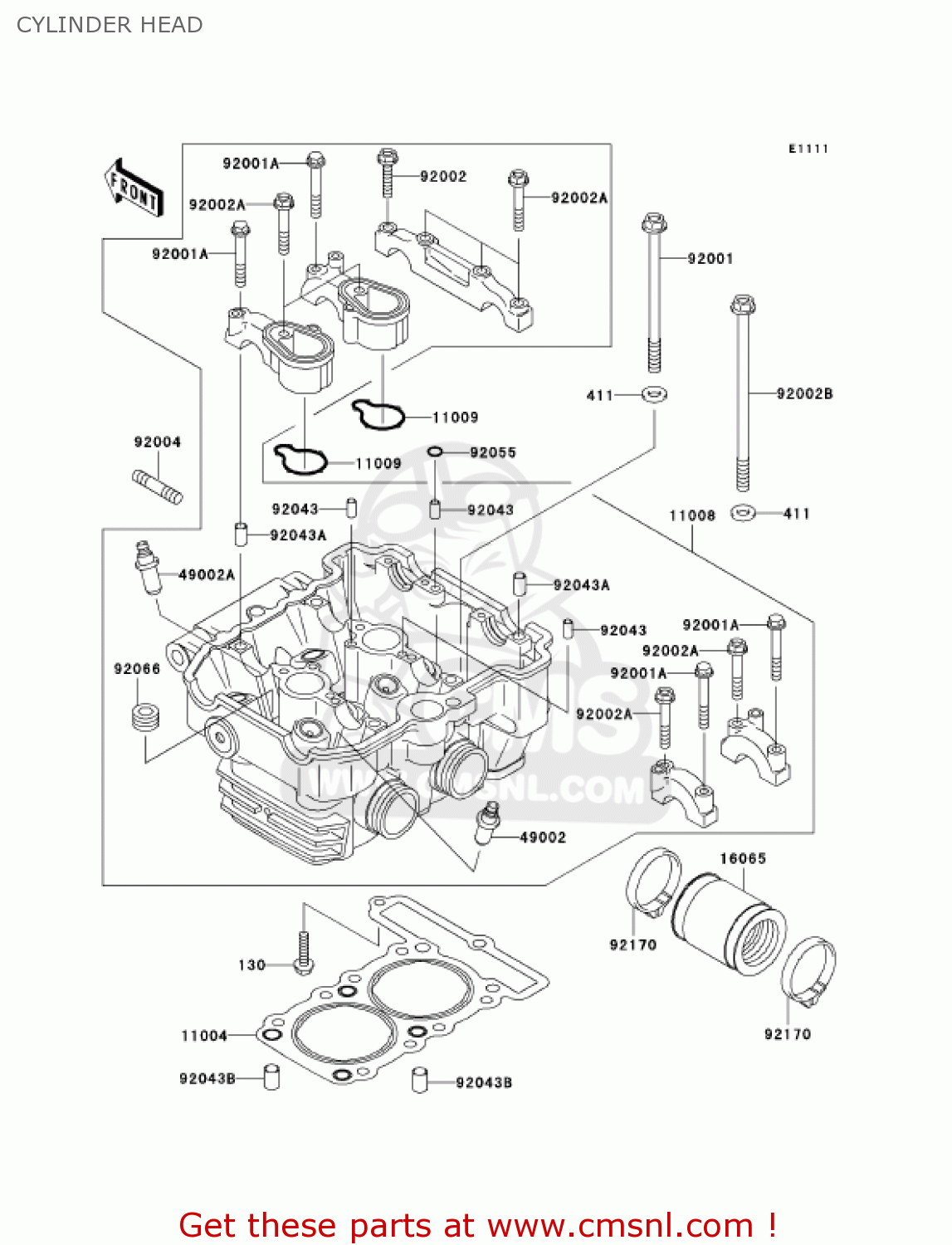 CYLINDER HEAD EX250F18 NINJA 250R 2004 USA CALIFORNIA