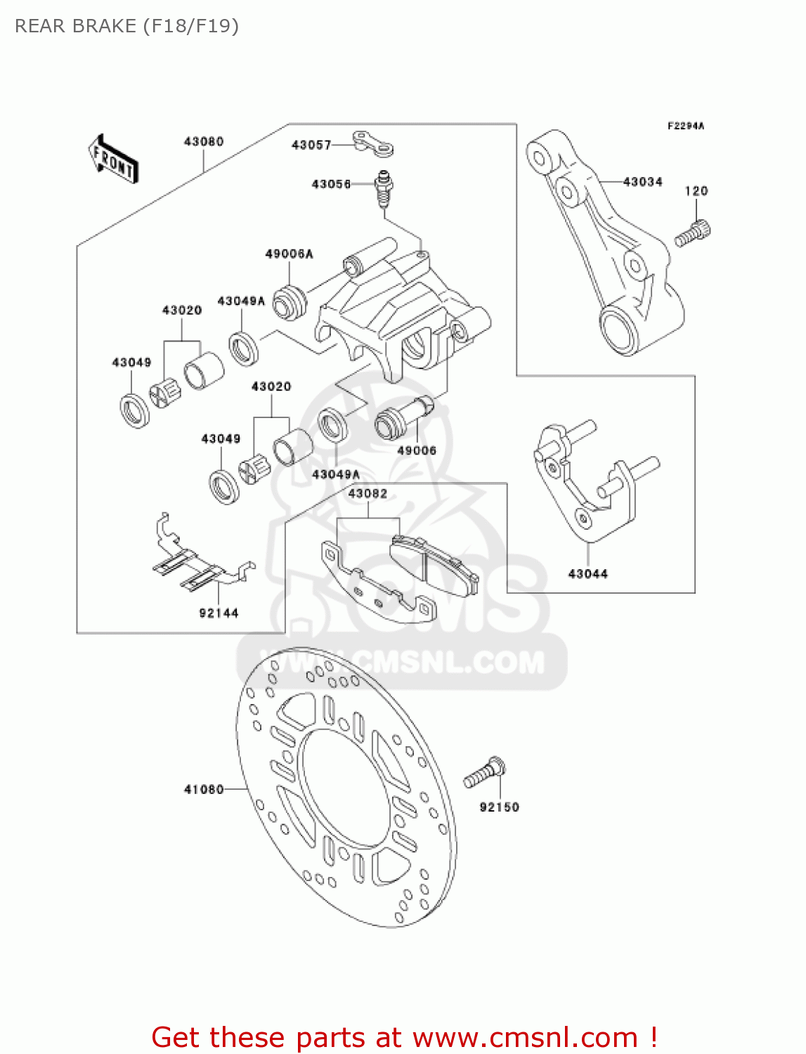 REAR BRAKE (F18/F19) EX250F18 NINJA 250R 2004 USA CALIFORNIA