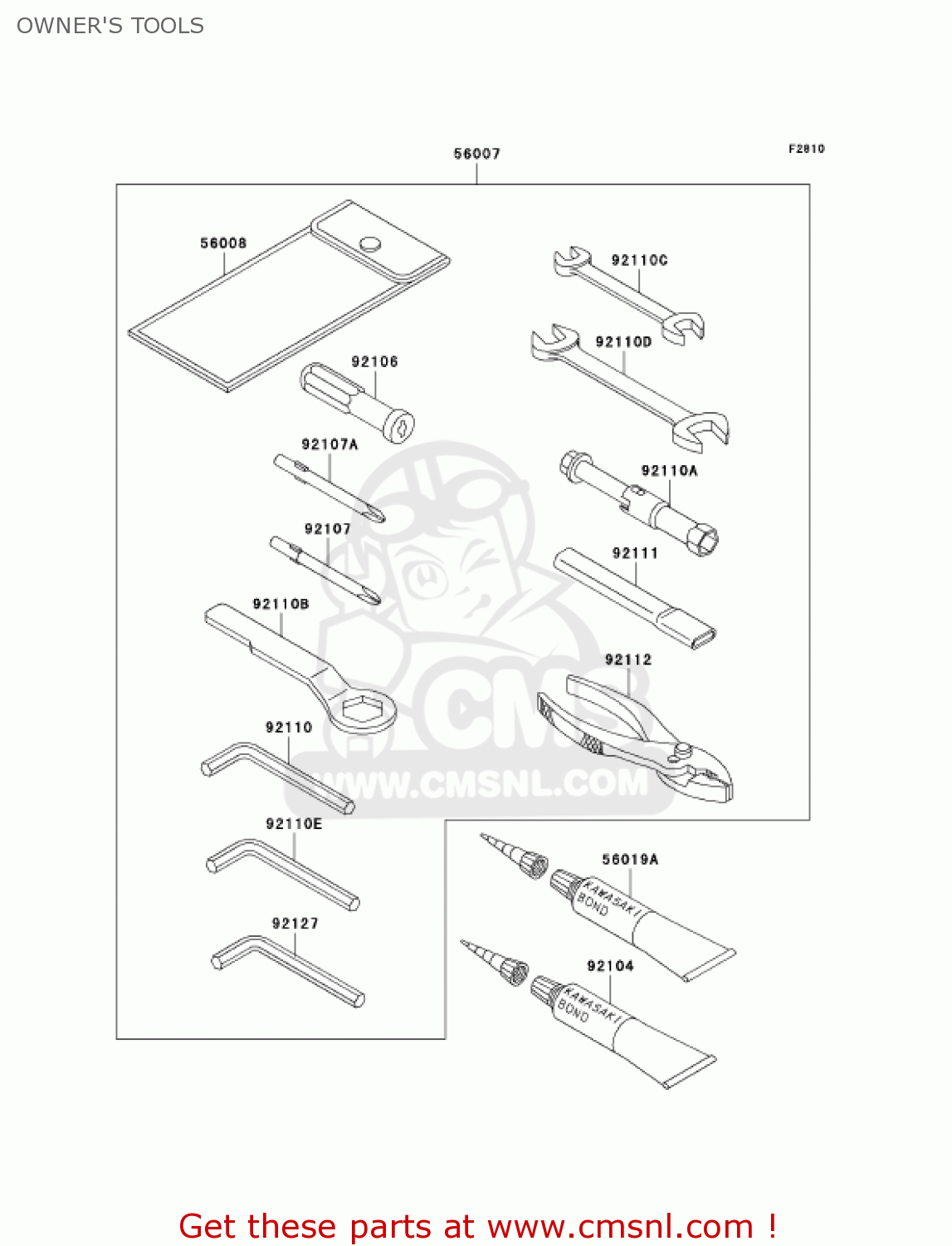 OWNER'S TOOLS EX250F18 NINJA 250R 2004 USA CALIFORNIA