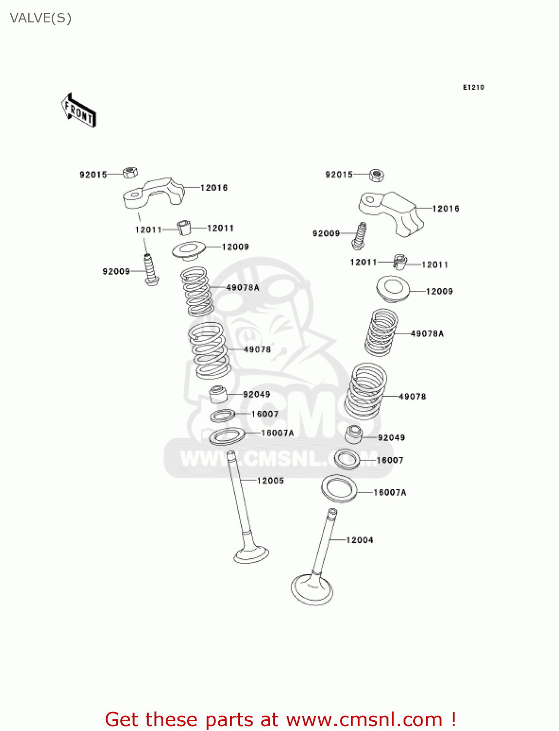 VALVE(S) EX250F18 NINJA 250R 2004 USA CALIFORNIA