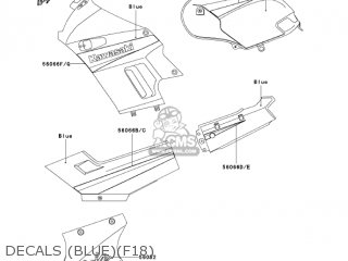 DECALS (BLUE)(F18) - EX250F18 NINJA 250R 2004 USA CALIFORNIA