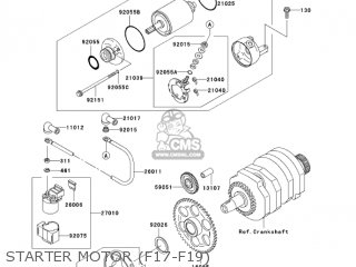 STARTER MOTOR (F17-F19) - EX250F18 NINJA 250R 2004 USA CALIFORNIA