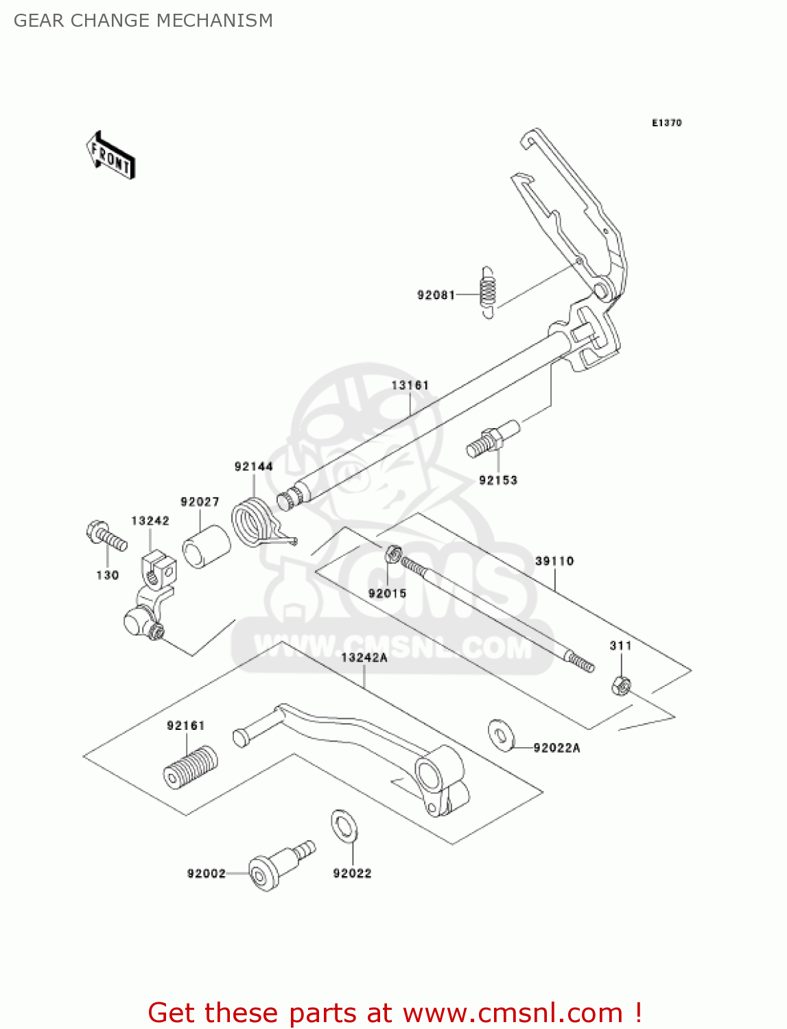 GEAR CHANGE MECHANISM EX250F19 NINJA 250R 2005 USA CALIFORNIA