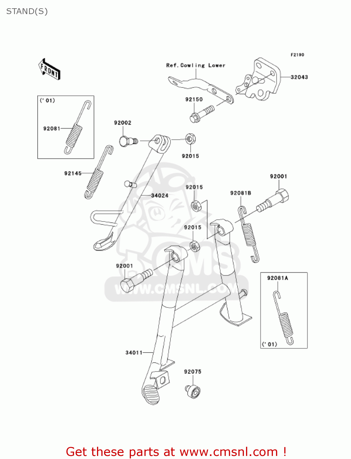 STAND(S) EX250F19 NINJA 250R 2005 USA CALIFORNIA