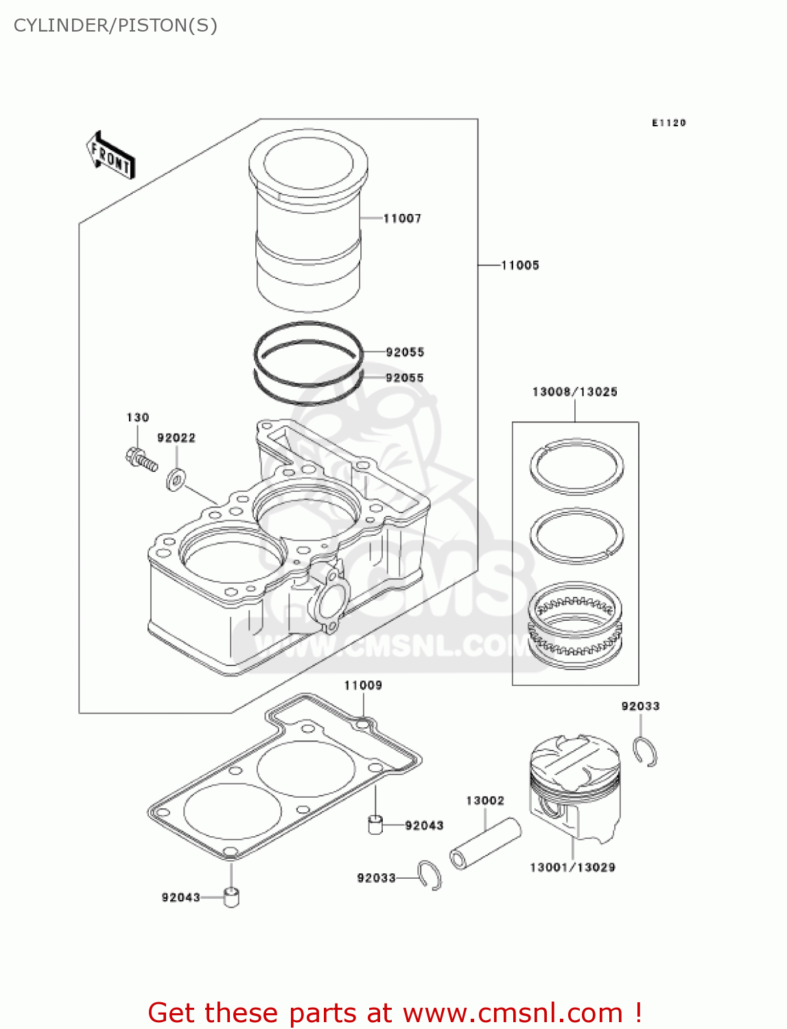 CYLINDER/PISTON(S) EX250F19 NINJA 250R 2005 USA CALIFORNIA