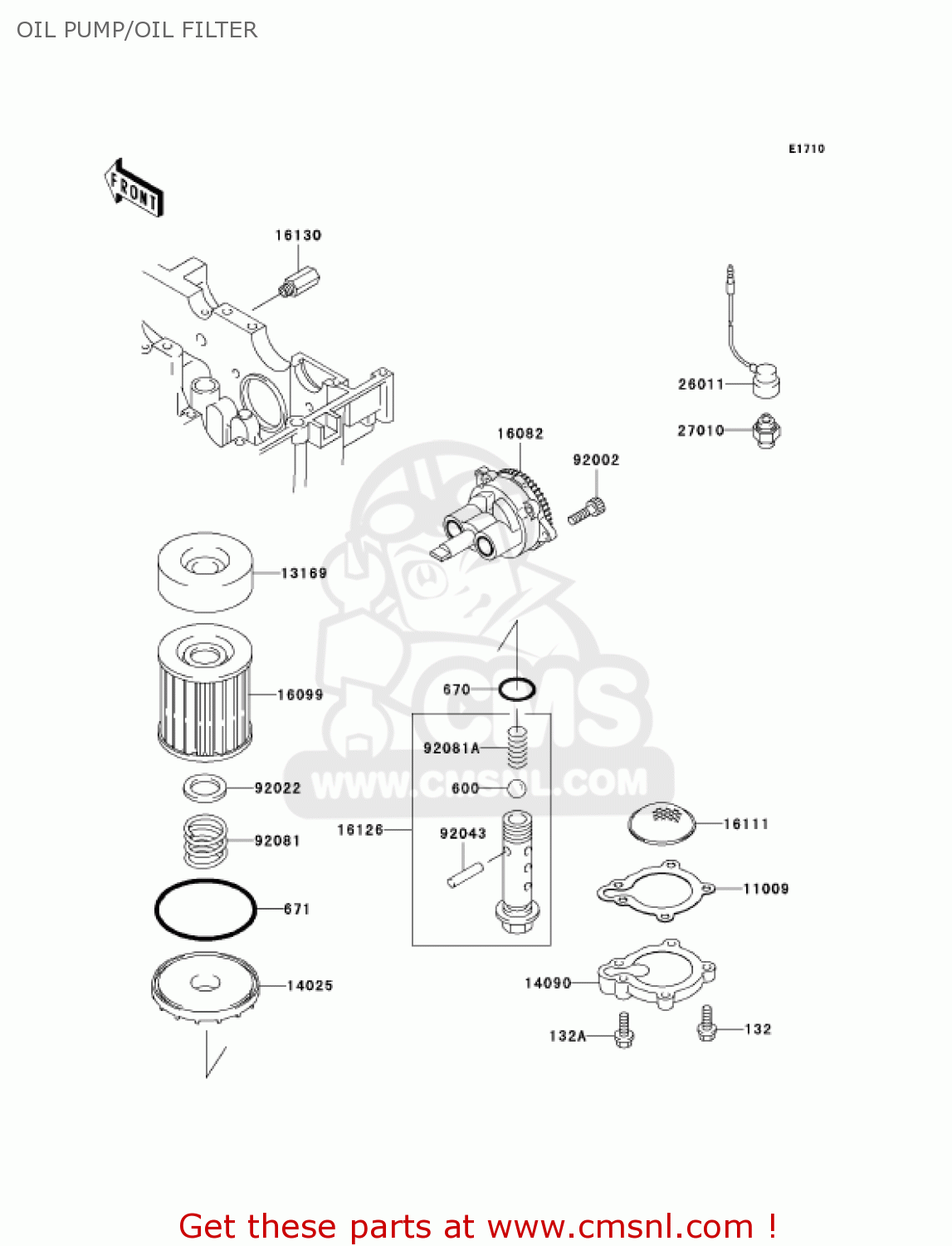 OIL PUMP/OIL FILTER EX250F19 NINJA 250R 2005 USA CALIFORNIA