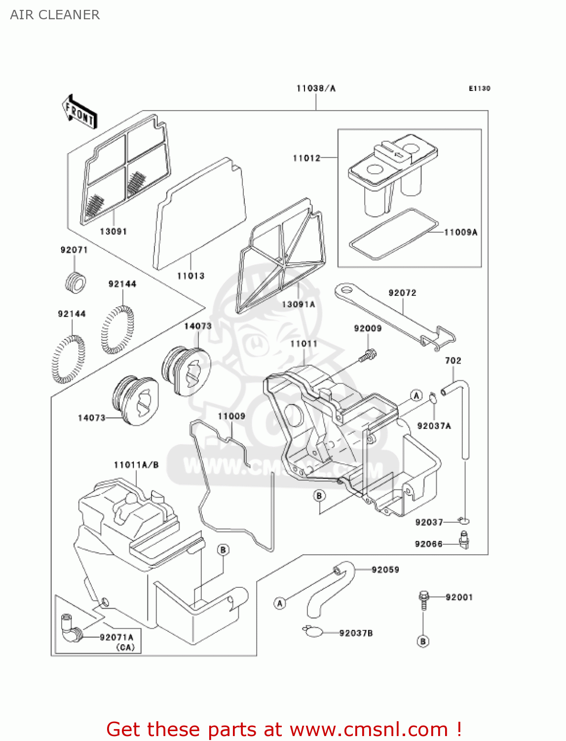 AIR CLEANER EX250F19 NINJA 250R 2005 USA CALIFORNIA