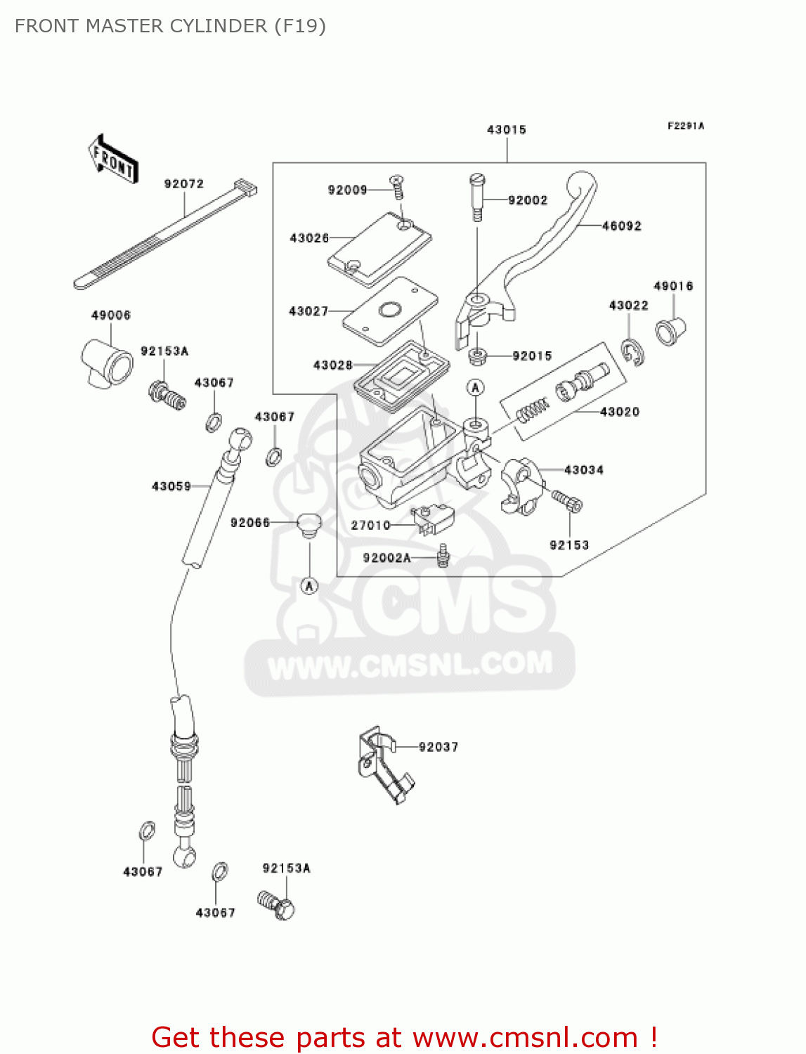 FRONT MASTER CYLINDER (F19) EX250F19 NINJA 250R 2005 USA CALIFORNIA