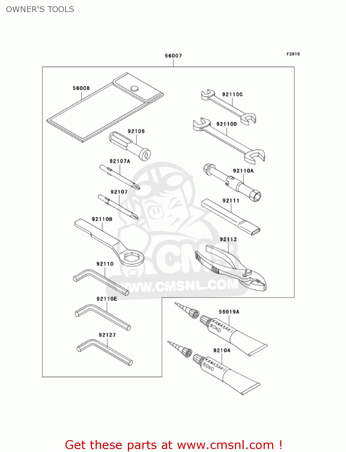 OWNER'S TOOLS EX250F19 NINJA 250R 2005 USA CALIFORNIA