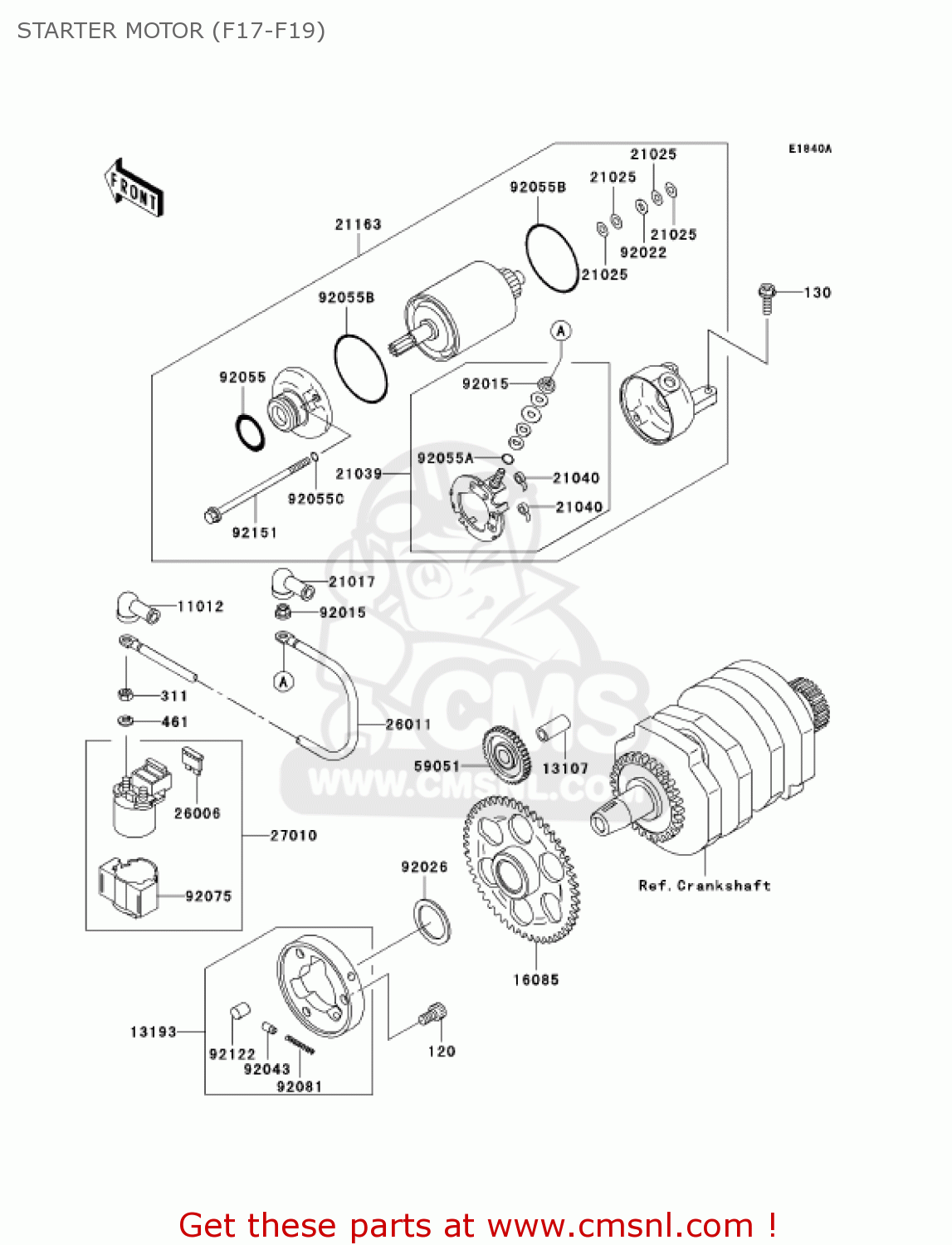 STARTER MOTOR (F17-F19) EX250F19 NINJA 250R 2005 USA CALIFORNIA