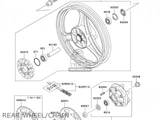 REAR WHEEL/CHAIN - EX250F19 NINJA 250R 2005 USA CALIFORNIA