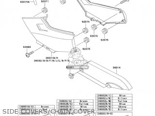 SIDE COVERS/CHAIN COVER - EX250F19 NINJA 250R 2005 USA CALIFORNIA