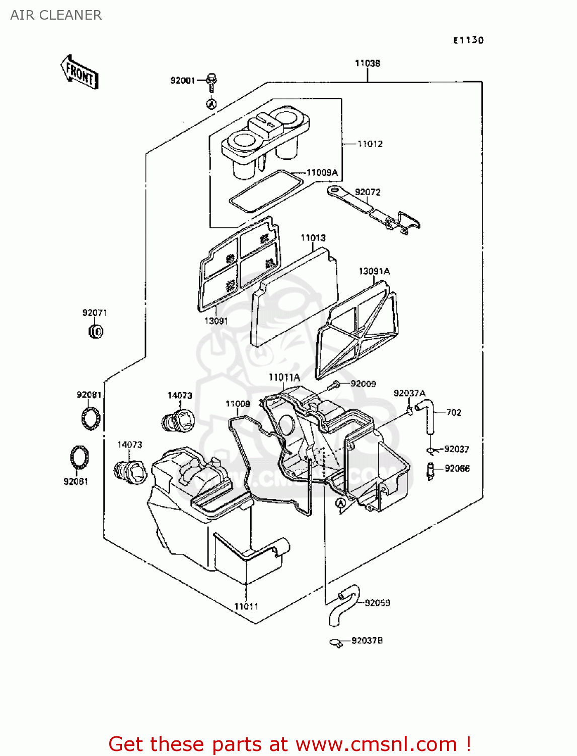 AIR CLEANER EX250F2 GPX250R 1988 UNITED KINGDOM