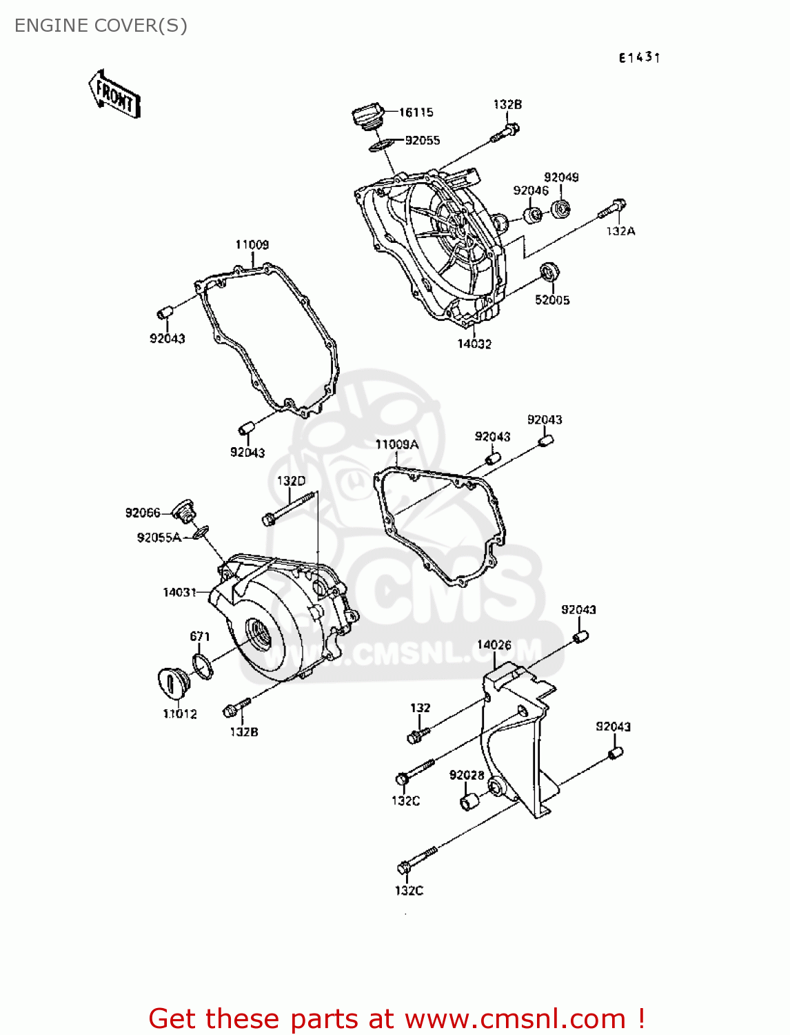 ENGINE COVER(S) EX250F2 GPX250R 1988 UNITED KINGDOM