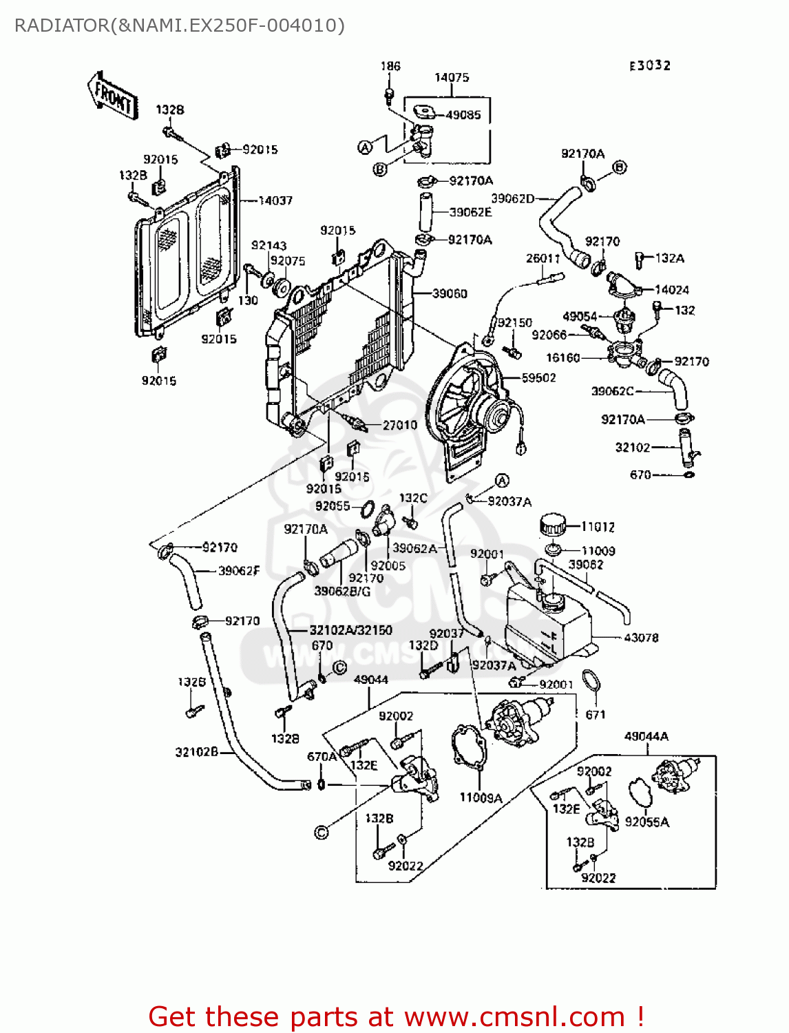 RADIATOR(&NAMI.EX250F-004010) EX250F2 GPX250R 1988 UNITED KINGDOM