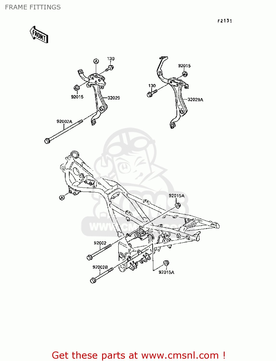 FRAME FITTINGS EX250F2 GPX250R 1988 UNITED KINGDOM