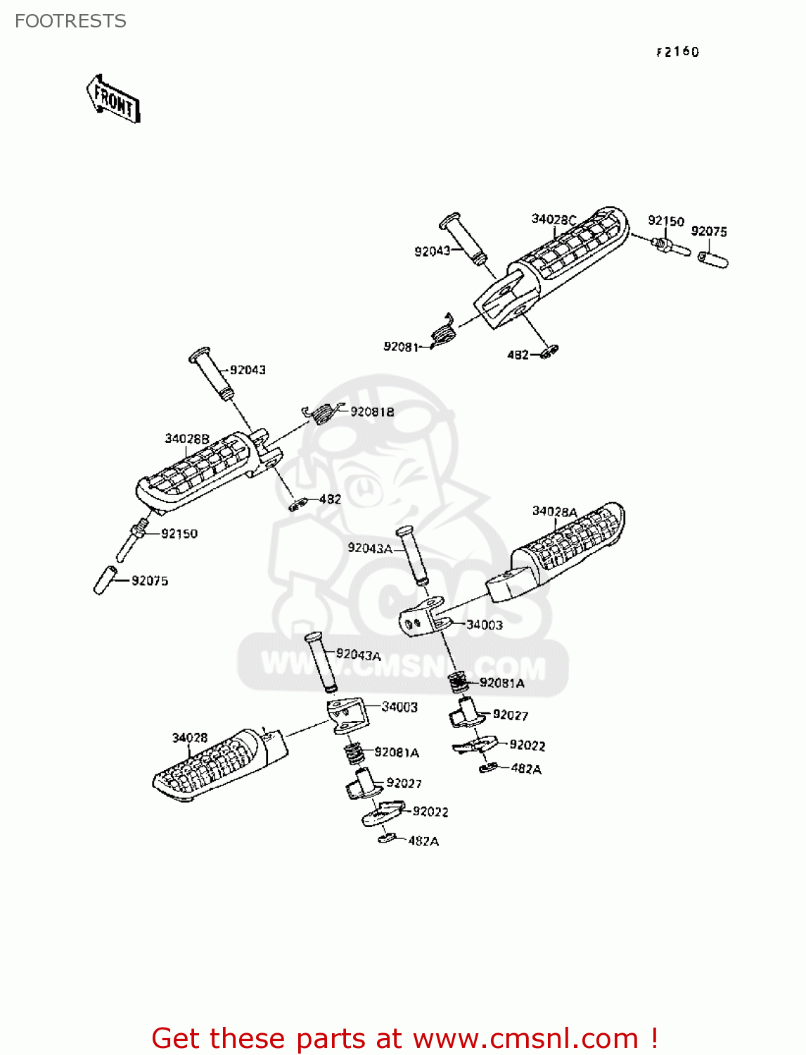 FOOTRESTS EX250F2 GPX250R 1988 UNITED KINGDOM