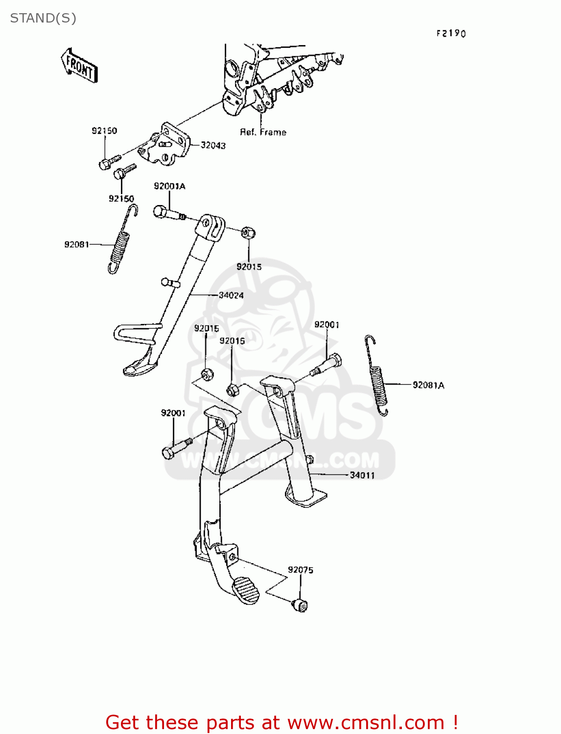 STAND(S) EX250F2 GPX250R 1988 UNITED KINGDOM