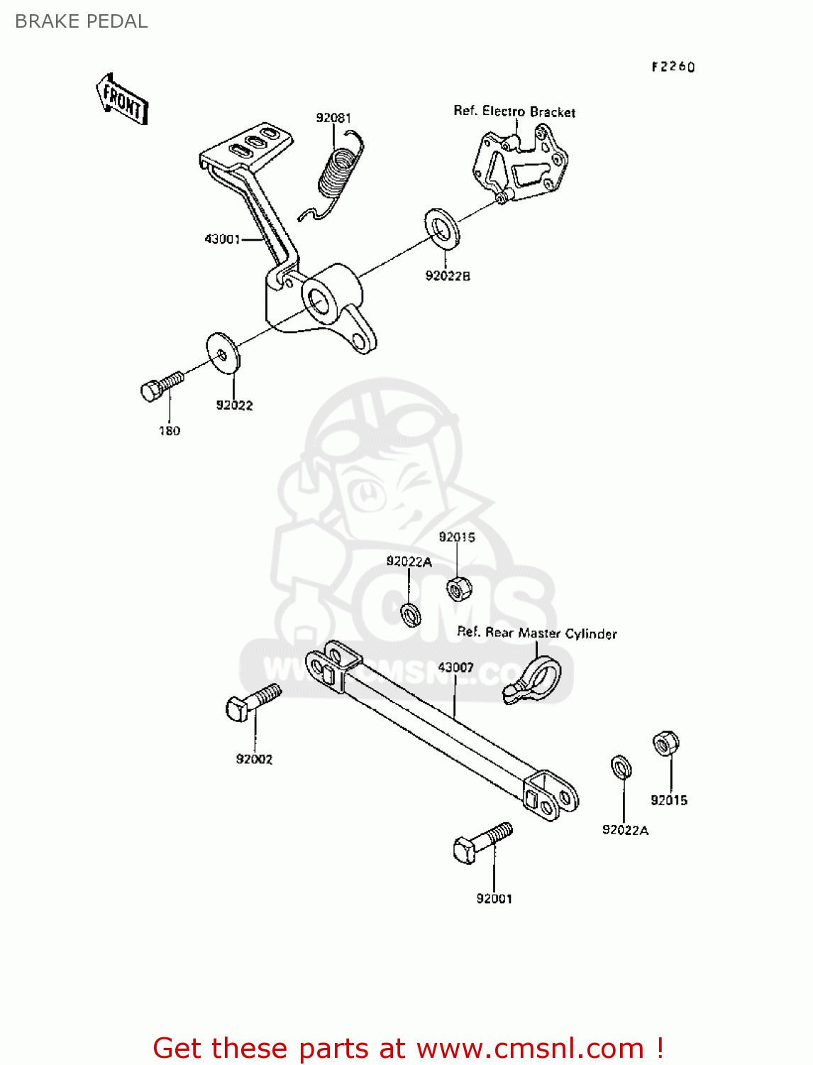 BRAKE PEDAL EX250F2 GPX250R 1988 UNITED KINGDOM