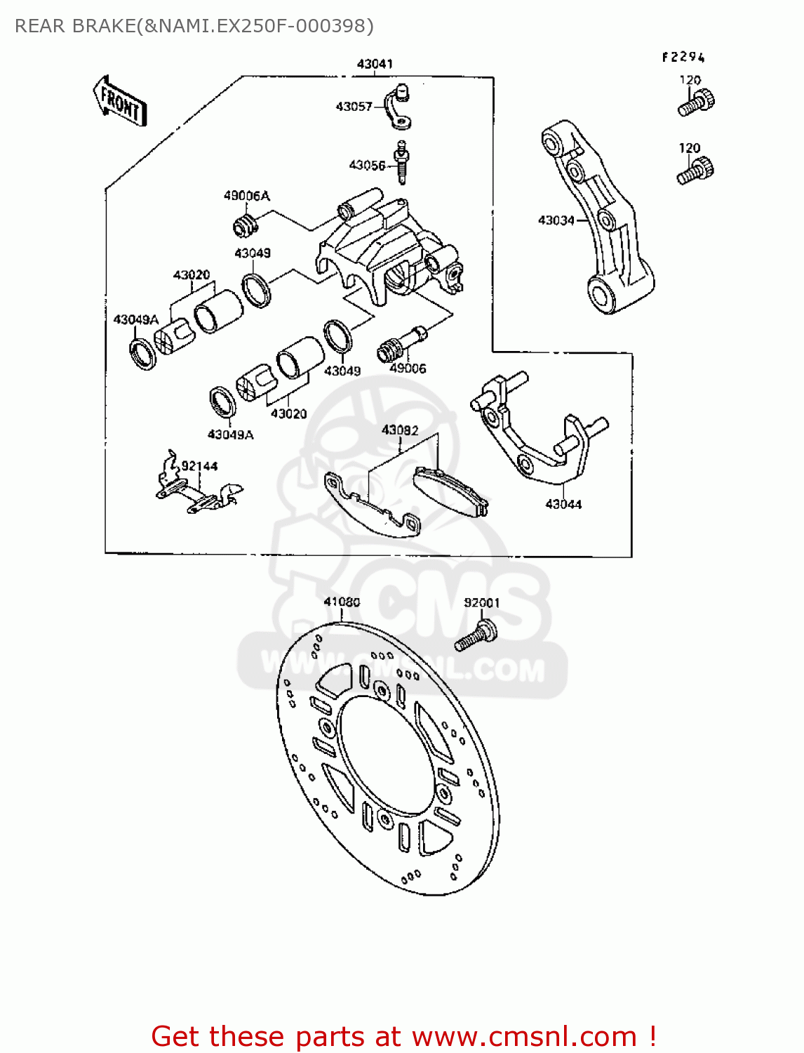 REAR BRAKE(&NAMI.EX250F-000398) EX250F2 GPX250R 1988 UNITED KINGDOM