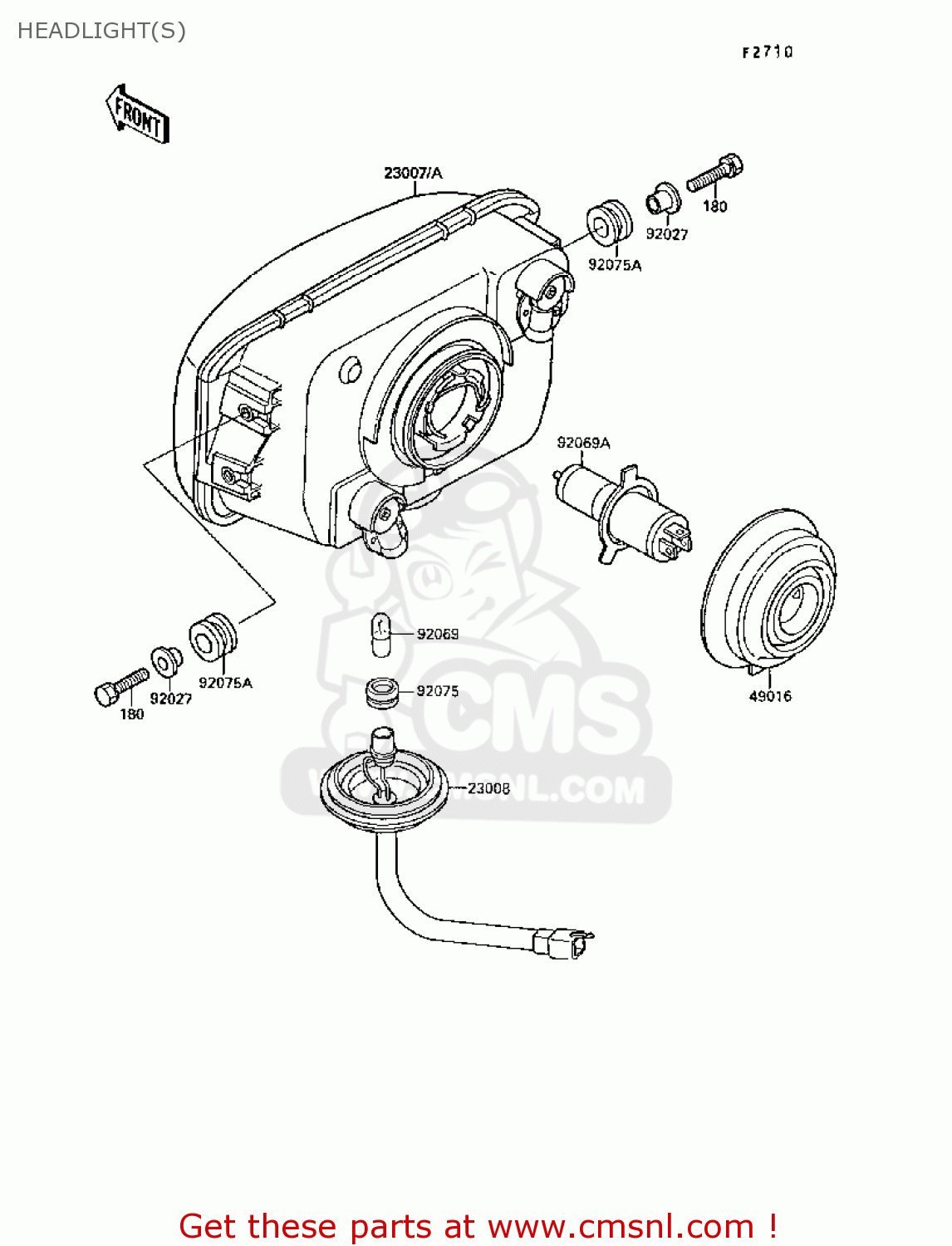 HEADLIGHT(S) EX250F2 GPX250R 1988 UNITED KINGDOM