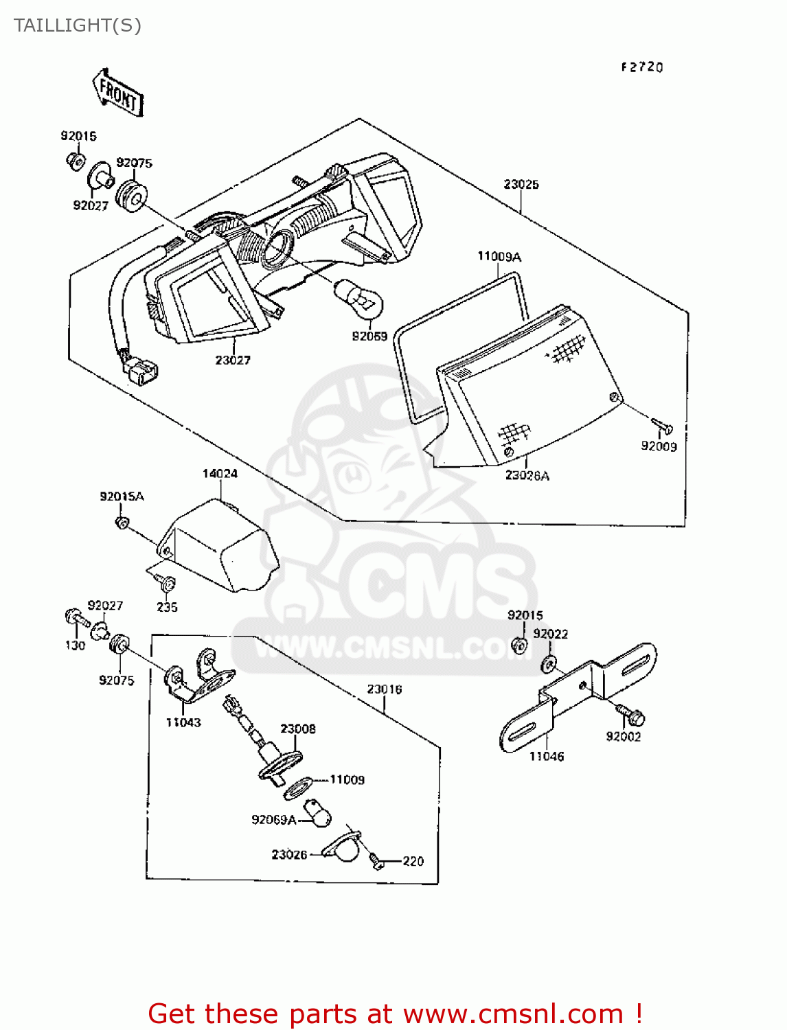 TAILLIGHT(S) EX250F2 GPX250R 1988 UNITED KINGDOM