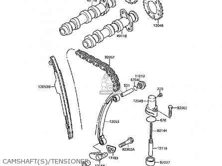 CAMSHAFT(S)/TENSIONER - EX250F2 GPX250R 1988 UNITED KINGDOM