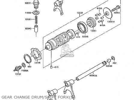 GEAR CHANGE DRUM/SHIFT FORK(S) - EX250F2 GPX250R 1988 UNITED KINGDOM
