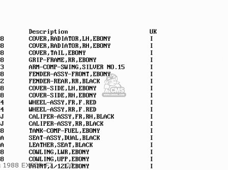 1988 EX250-F2     00 - EX250F2 GPX250R 1988 UNITED KINGDOM