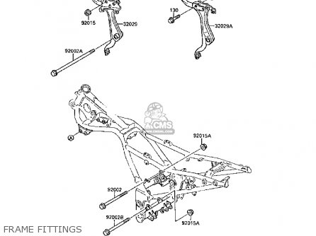 FRAME FITTINGS - EX250F2 GPX250R 1988 UNITED KINGDOM