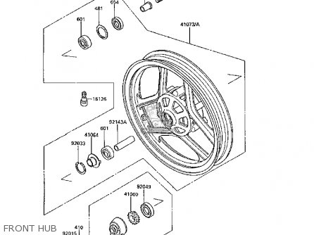 FRONT HUB - EX250F2 GPX250R 1988 UNITED KINGDOM