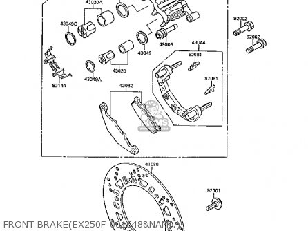 FRONT BRAKE(EX250F-001648&NAMI.) - EX250F2 GPX250R 1988 UNITED KINGDOM