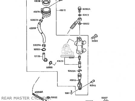 REAR MASTER CYLINDER - EX250F2 GPX250R 1988 UNITED KINGDOM