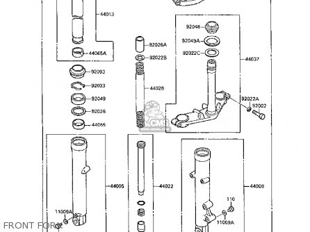 FRONT FORK - EX250F2 GPX250R 1988 UNITED KINGDOM