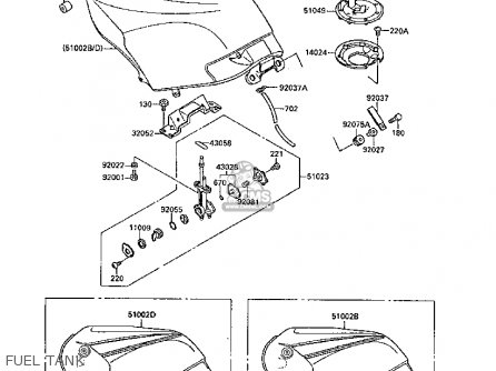 FUEL TANK - EX250F2 GPX250R 1988 UNITED KINGDOM